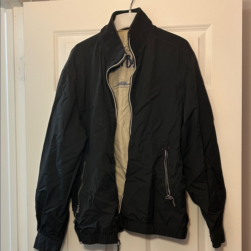 Tommy Bahama Black Windbreaker Jacket